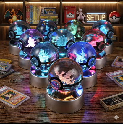 3D Engraved Pokémon Crystal Sphere LED