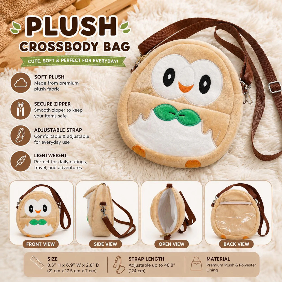 Rowlet Plush Backpack