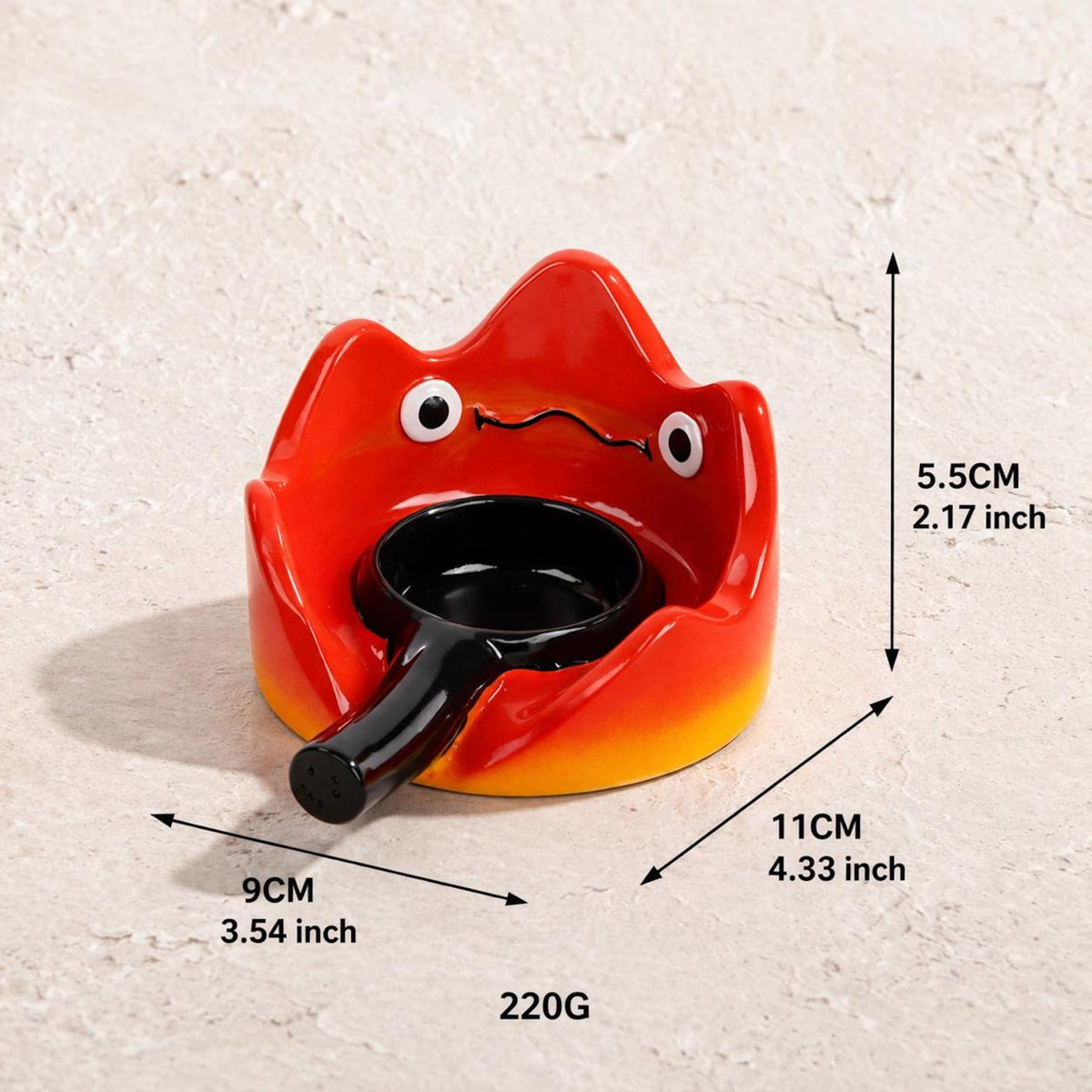 Calcifer Ceramic Oil Warmer – size reference