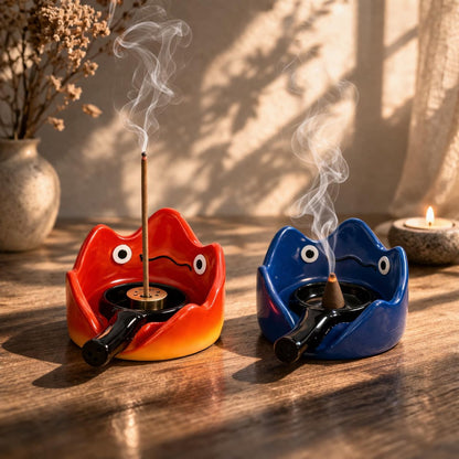 Calcifer Ceramic Oil Warmer – back view