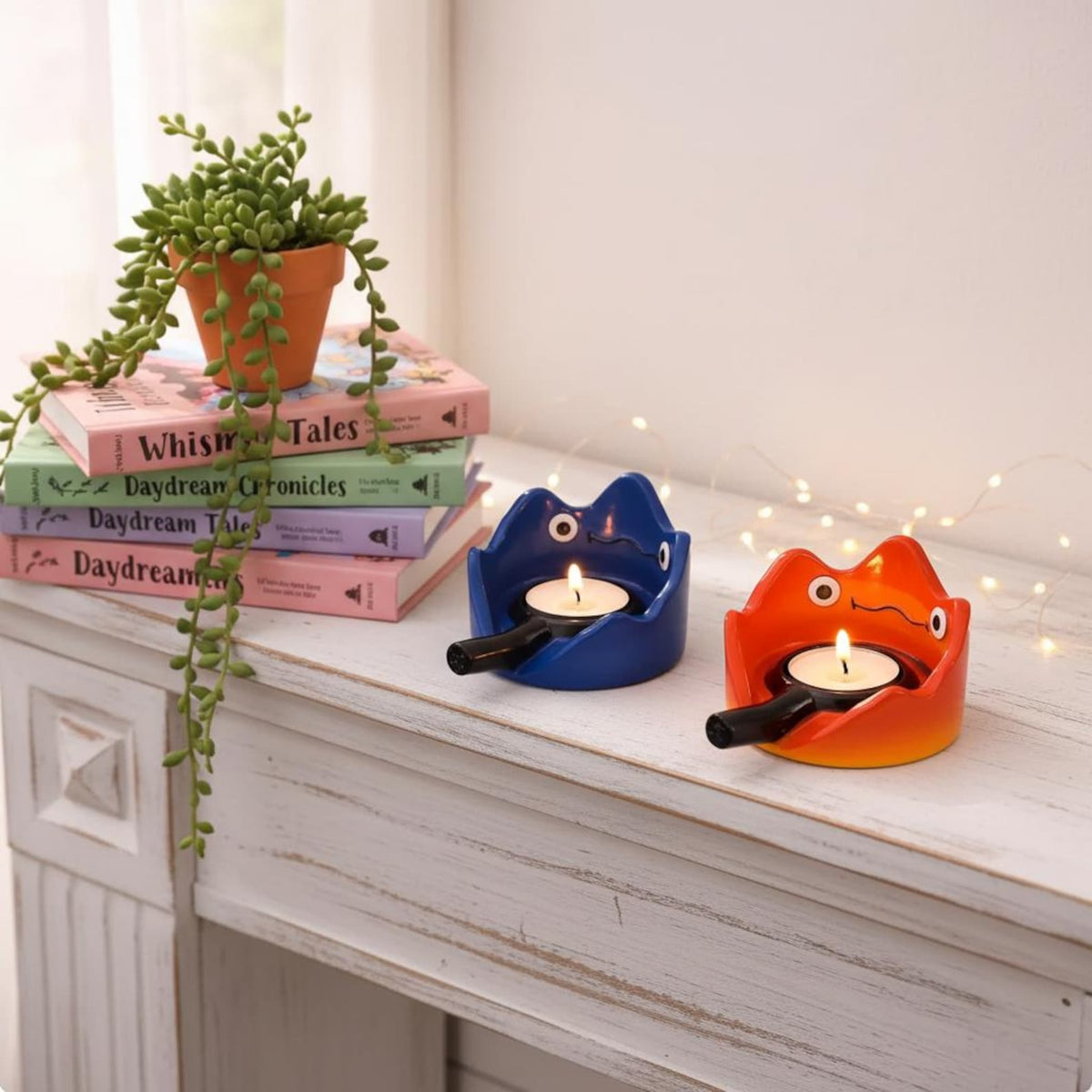 Calcifer Ceramic Oil Warmer – close-up