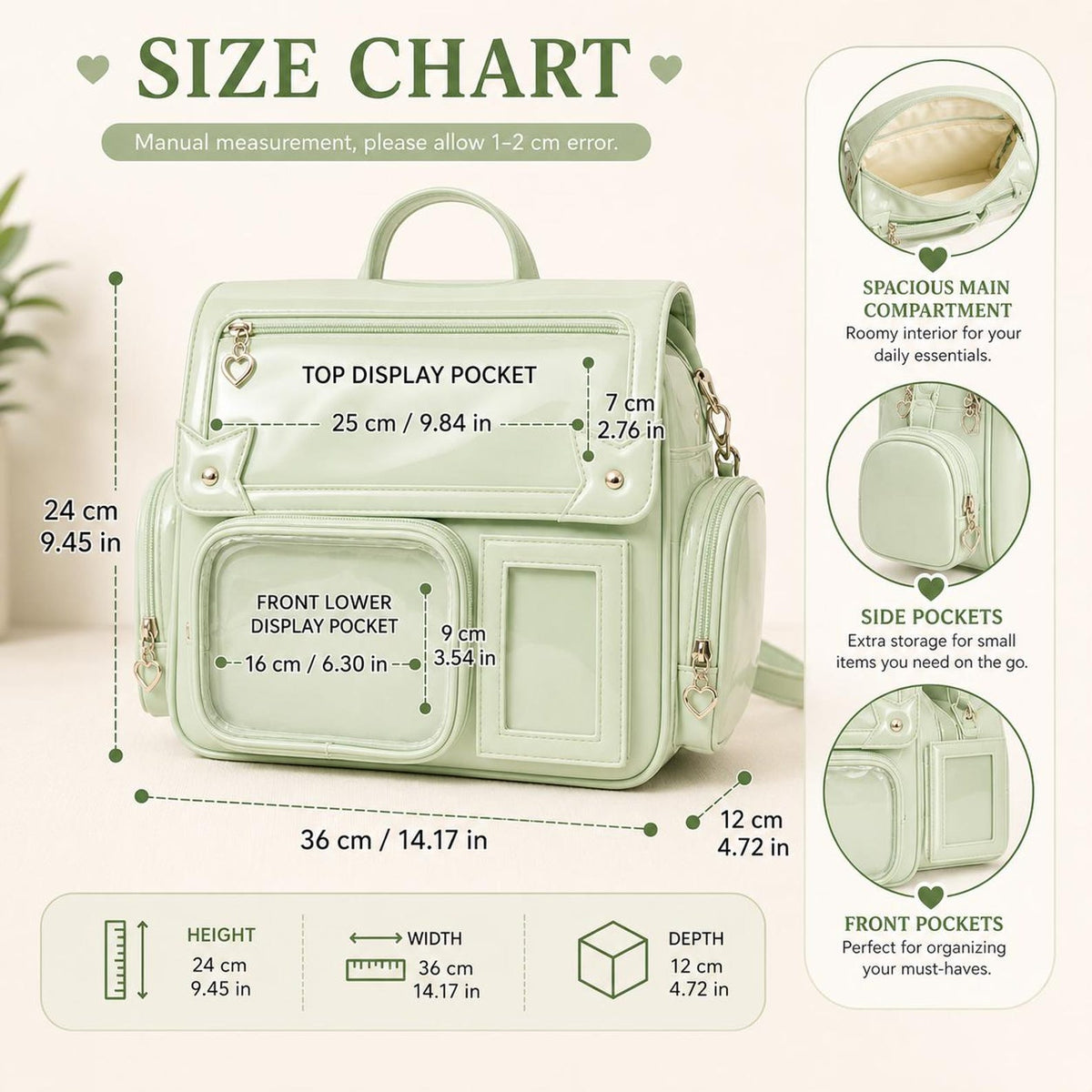 Kawaii Ita Bag Messenger - Clear Window