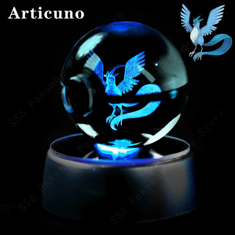 3D Engraved Pokémon Crystal Sphere LED