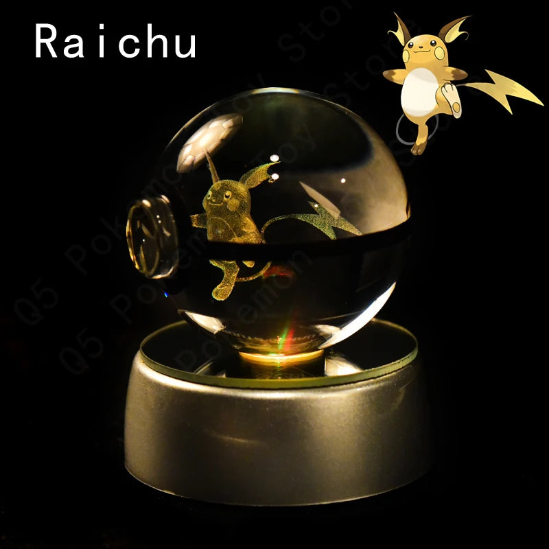 3D Engraved Pokémon Crystal Sphere LED