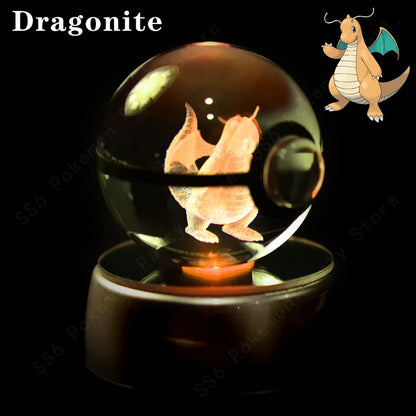 3D Engraved Pokémon Crystal Sphere LED