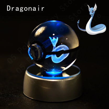3D Engraved Pokémon Crystal Sphere LED