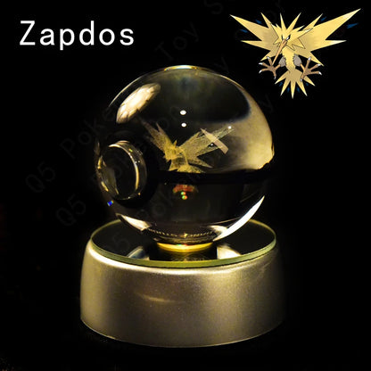 3D Engraved Pokémon Crystal Sphere LED