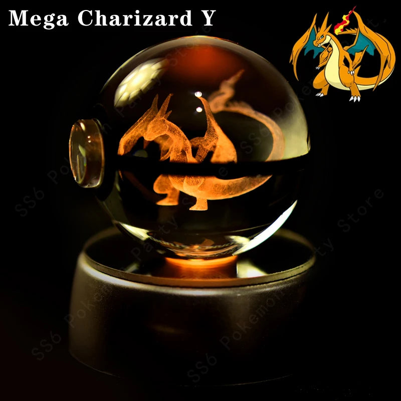 3D Engraved Pokémon Crystal Sphere LED