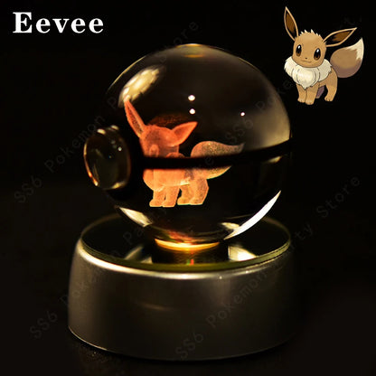 3D Engraved Pokémon Crystal Sphere LED