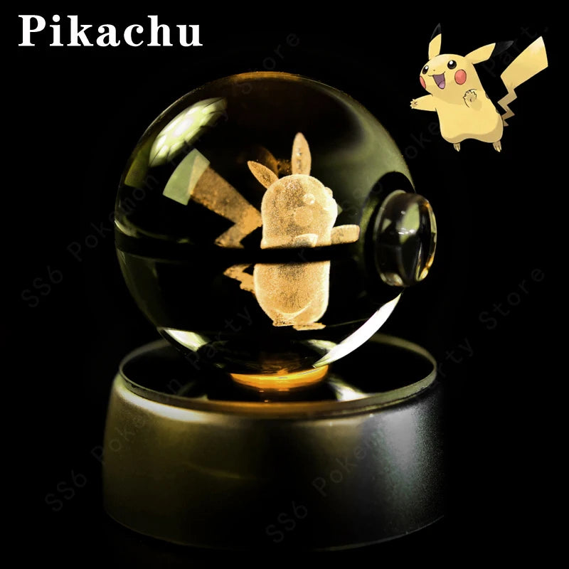 3D Engraved Pokémon Crystal Sphere LED