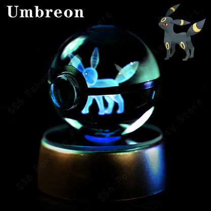 3D Engraved Pokémon Crystal Sphere LED