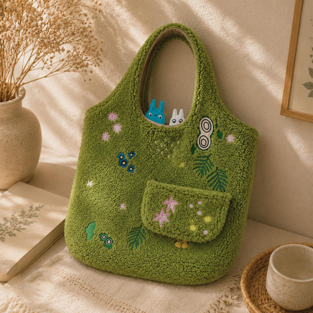 Totoro Moss Tote Bag Forest