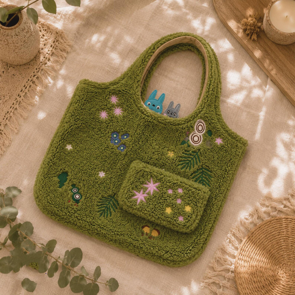 Totoro Moss Tote Bag Forest