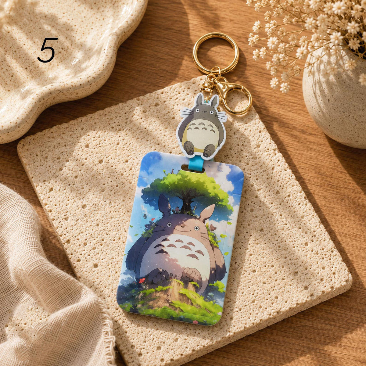 Totoro Acrylic Card Holder Keychain