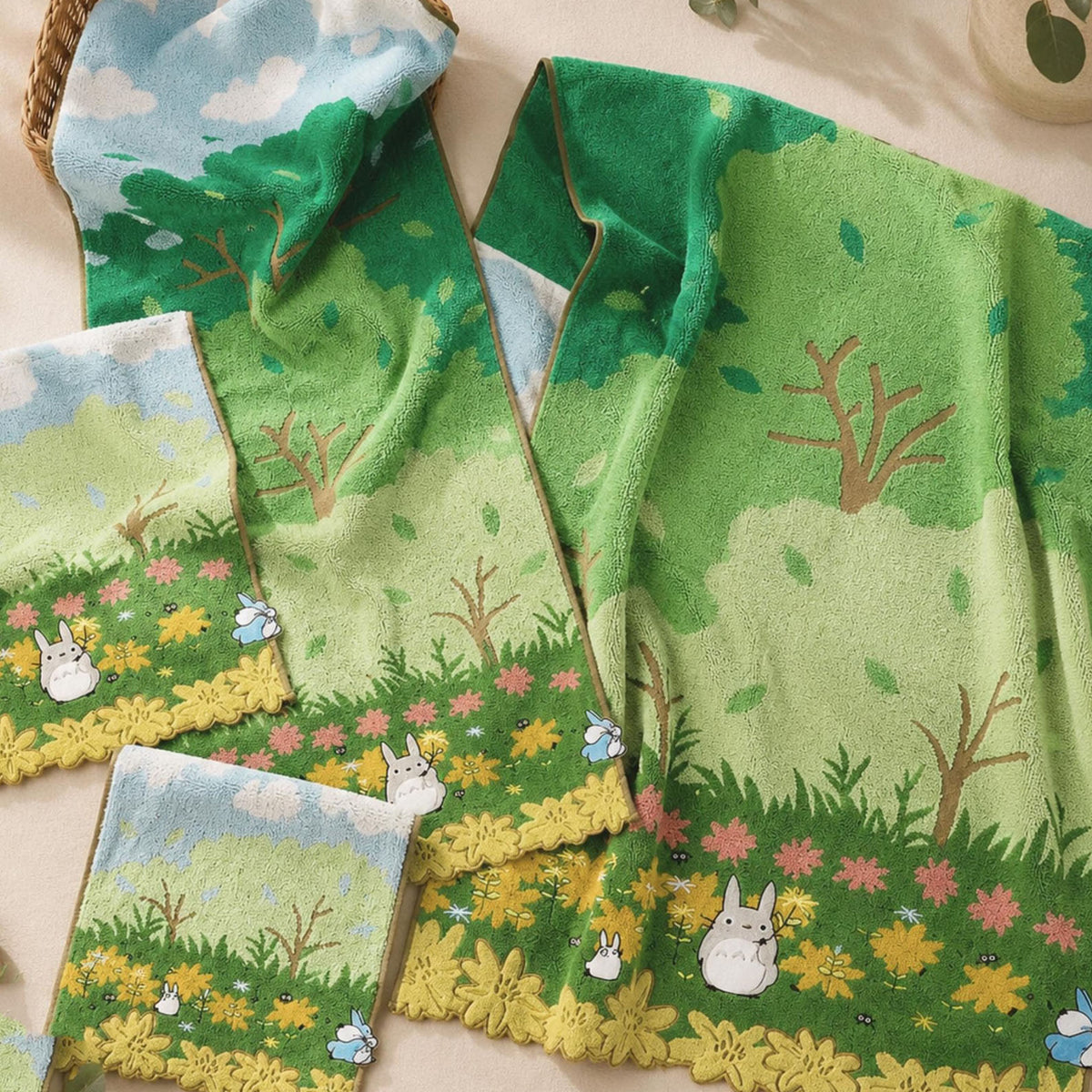 Totoro Embroidered Towel Set