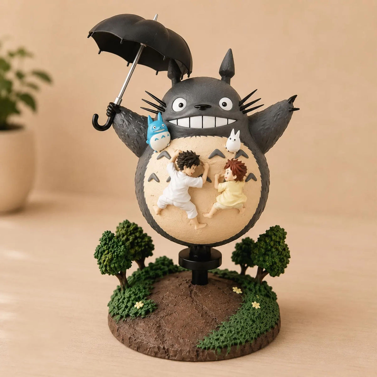 Totoro Flying Umbrella Statue