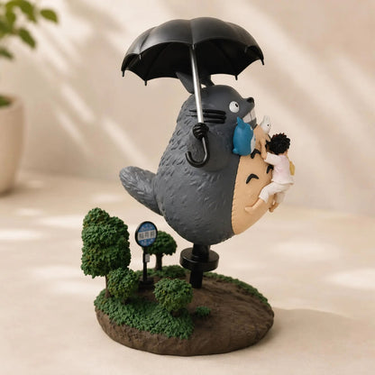 Totoro Flying Umbrella Statue