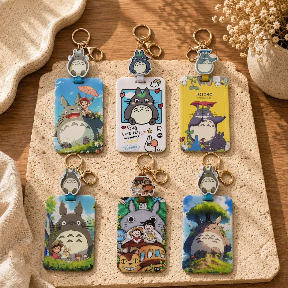Totoro Acrylic Card Holder Keychain